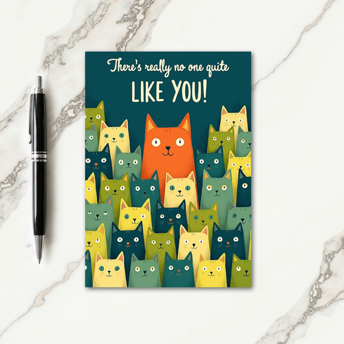 Joyful Birthday Cat Illustration Card