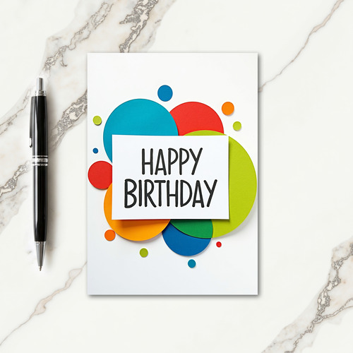 Joyful Birthday Circle Pattern Card