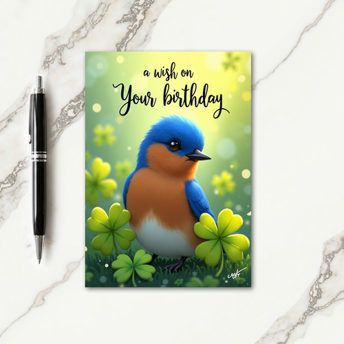 Joyful Birthday Colorful Bird Card