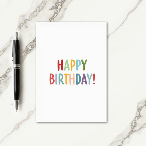 Joyful Birthday Colorful Letters Card