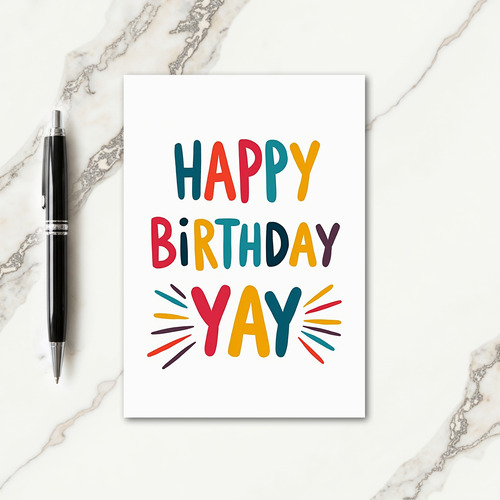 Joyful Birthday Colorful Text Card