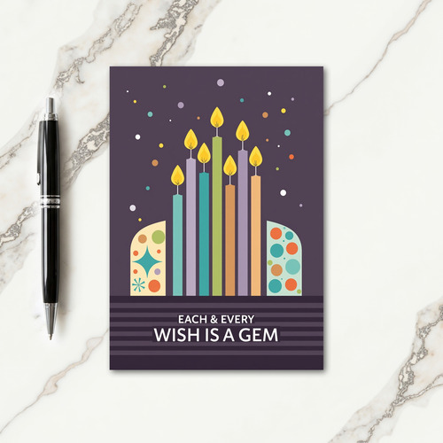Joyful Birthday Column Flame Card