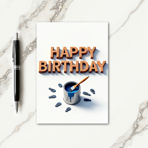 Joyful Birthday Copper Lettering Card