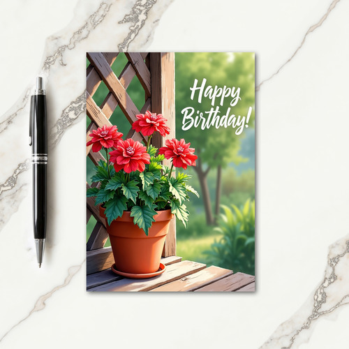 Joyful Birthday Crimson Blooms Card
