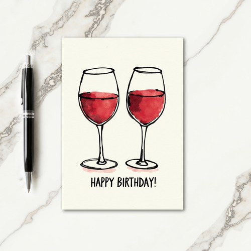 Joyful Birthday Crimson Glass Card
