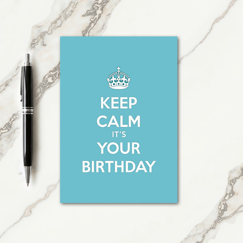 Joyful Birthday Crown Emblem Card