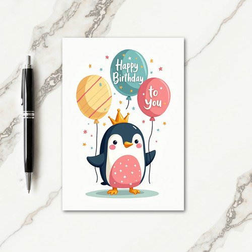 Joyful Birthday Crowned Bird Card