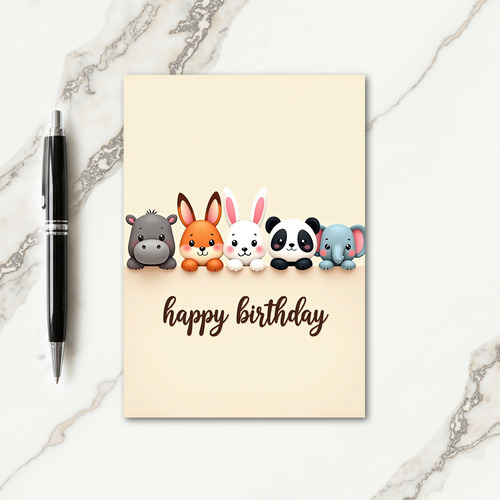Joyful Birthday Cute Creatures Card