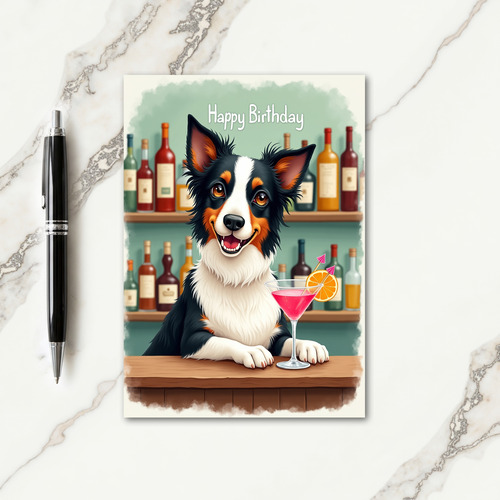 Joyful Birthday Dog Bar Card