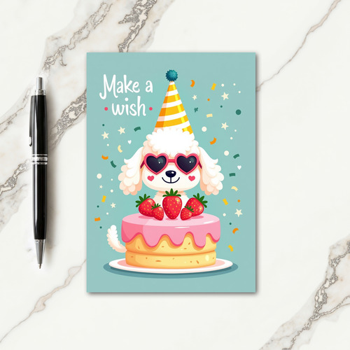 Joyful Birthday Dog Cake Card