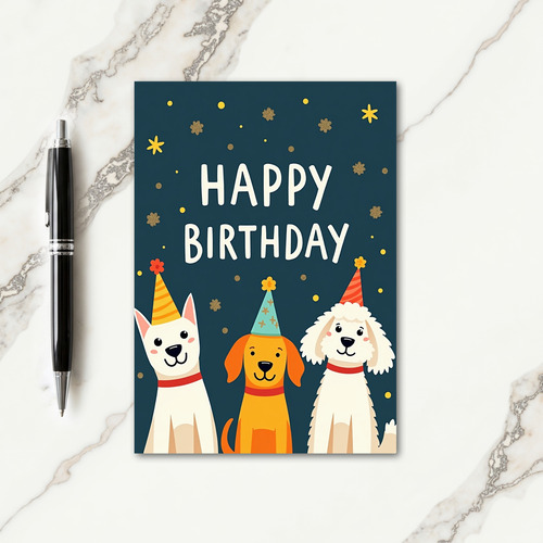 Joyful Birthday Dog Party Card