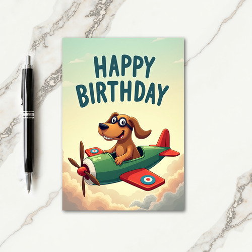 Joyful Birthday Dog Pilot Card