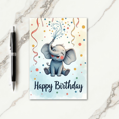 Joyful Birthday Elephant Card