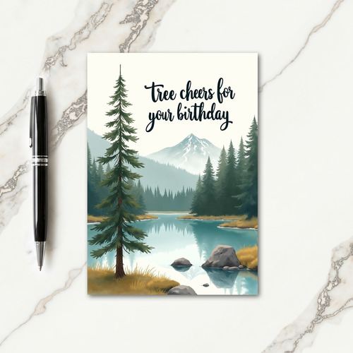 Joyful Birthday Evergreen Peak Card