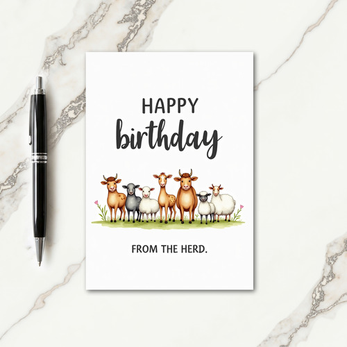 Joyful Birthday Farm Animal Card