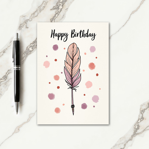 Joyful Birthday Feather Card