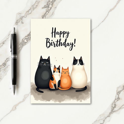 Joyful Birthday Feline Friends Card
