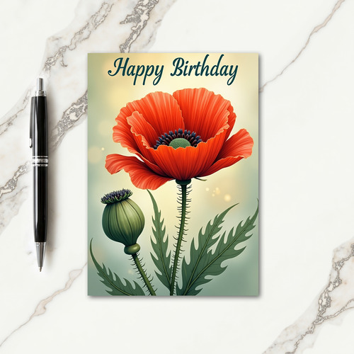 Joyful Birthday Fiery Flower Card