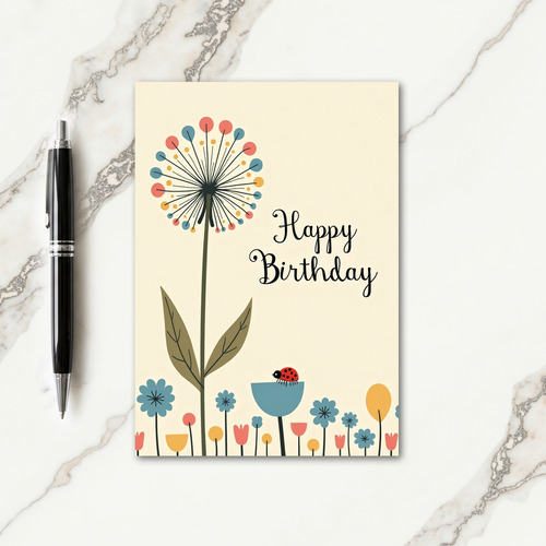 Joyful Birthday Floral Burst Card