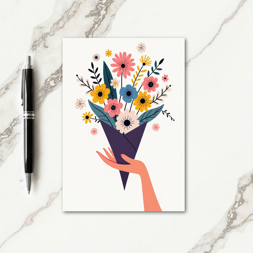 Joyful Birthday Floral Hand Card