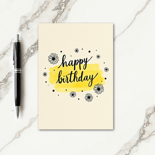 Joyful Birthday Floral Script Card