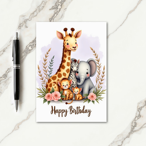 Joyful Birthday Forest Animals Card
