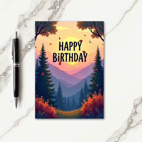 Joyful Birthday Forest Glow Card