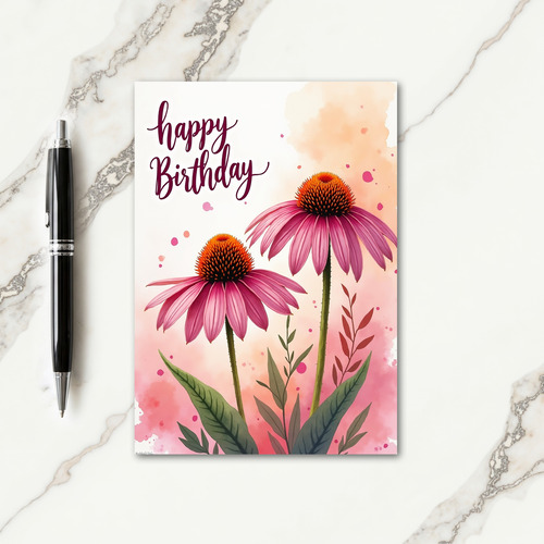 Joyful Birthday Fuchsia Bloom Card