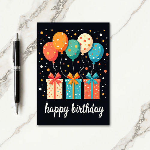Joyful Birthday Gift Balloon Card