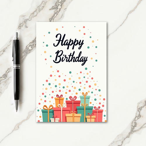 Joyful Birthday Gift Boxes Card