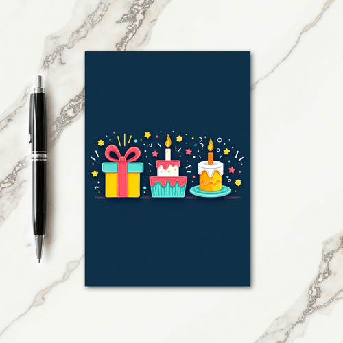 Joyful Birthday Gift Cake Card