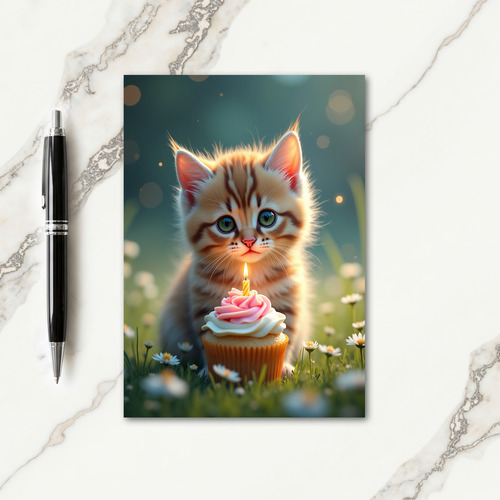 Joyful Birthday Ginger Kitten Card