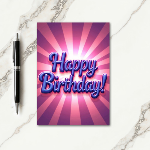 Joyful Birthday Gleaming Script Card