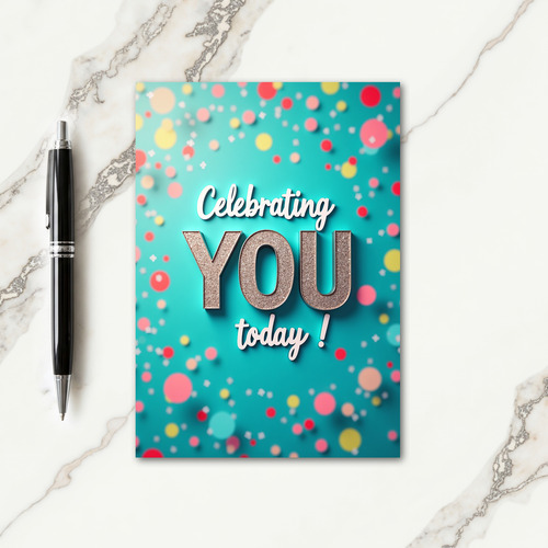 Joyful Birthday Glitter Text Card