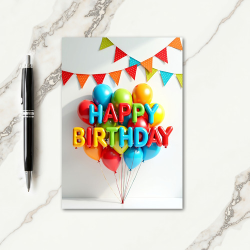 Joyful Birthday Glossy Letters Card
