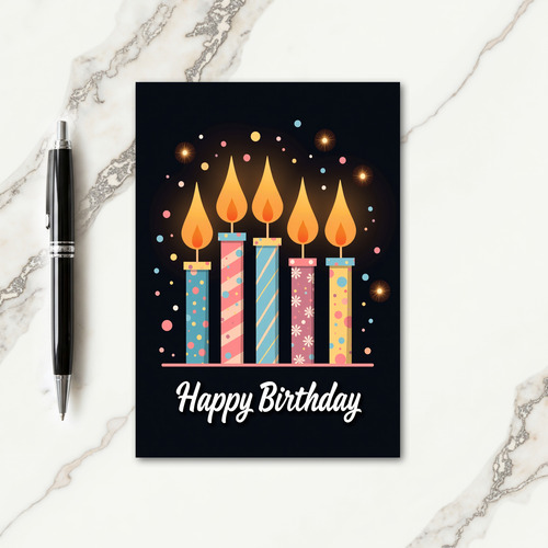 Joyful Birthday Glowing Candles Card