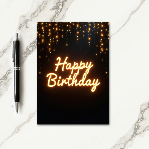 Joyful Birthday Glowing Script Card