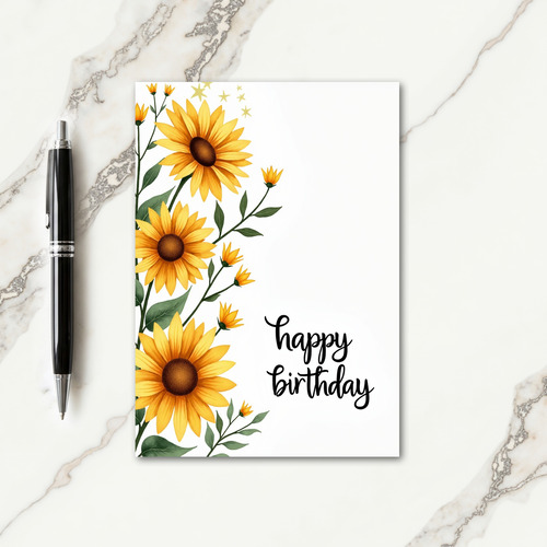 Joyful Birthday Golden Bloom Card