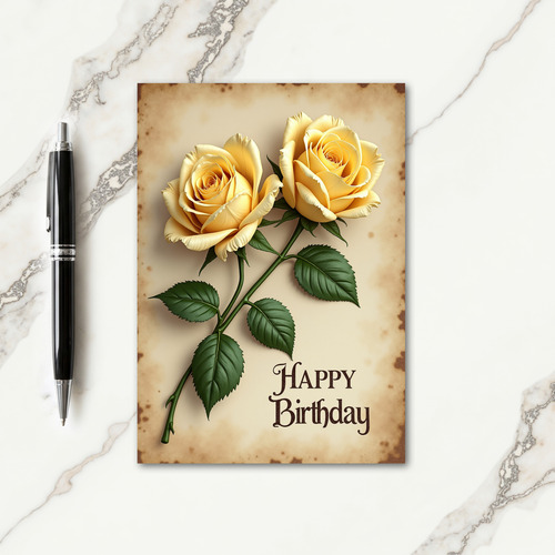 Joyful Birthday Golden Blossom Card