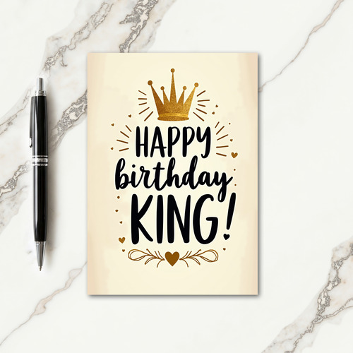 Joyful Birthday Golden Crown Card