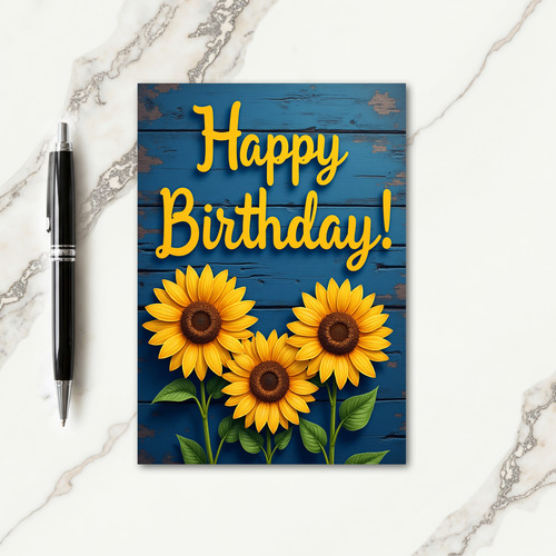 Joyful Birthday Golden Floral Card