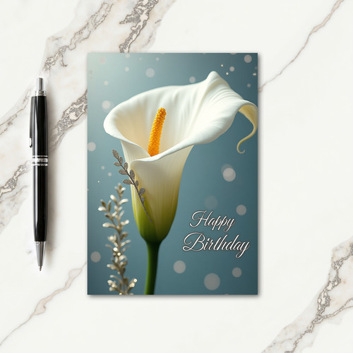Joyful Birthday Golden Lily Card