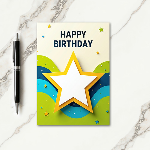 Joyful Birthday Golden Star Card