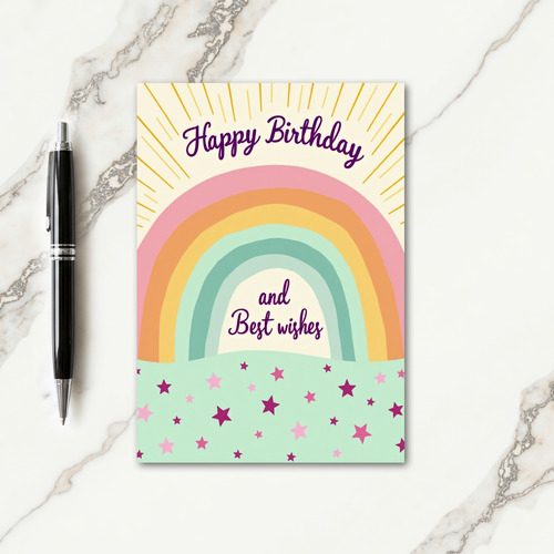 Joyful Birthday Gradient Arch Card