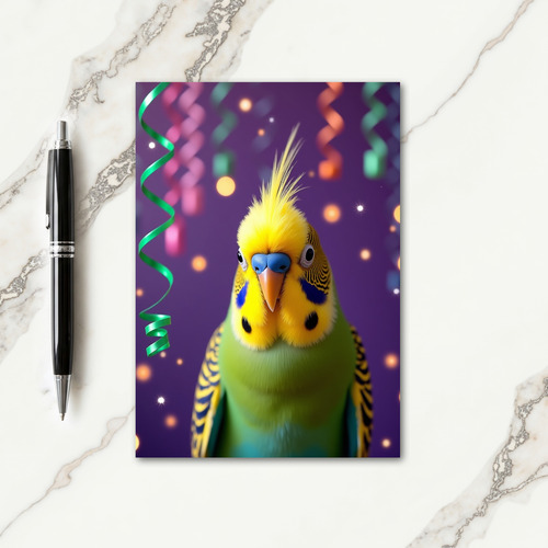 Joyful Birthday Green Bird Card