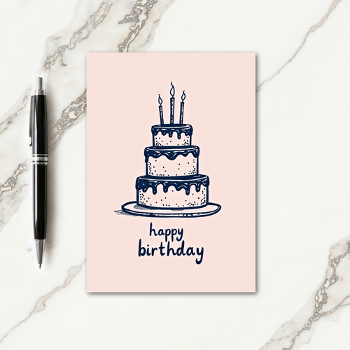 Joyful Birthday Hand Drawn Card