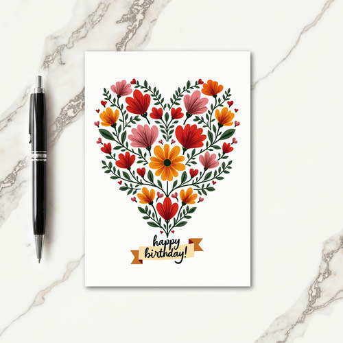 Joyful Birthday Heart Card