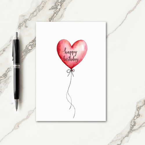 Joyful Birthday Heart Watercolor Card