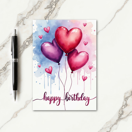 Joyful Birthday Hearts Card