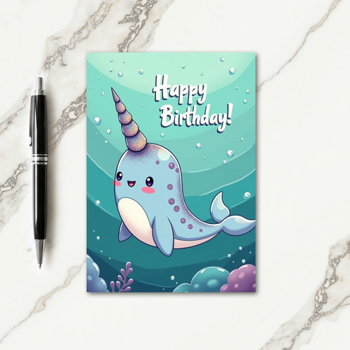 Joyful Birthday Horned Creature Card